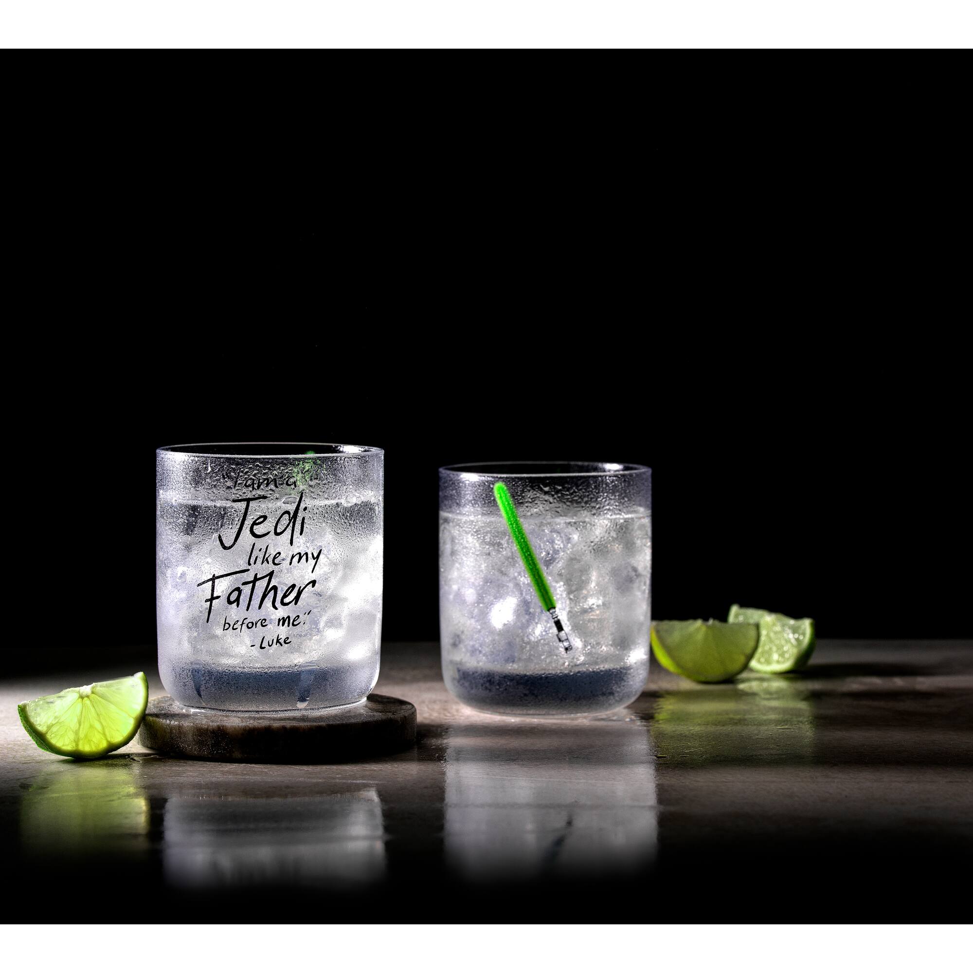 JoyJolt® Star Wars™ 10oz. New Hope Luke Skywalker Green Lightsaber Short Drinking Glass, 2ct.